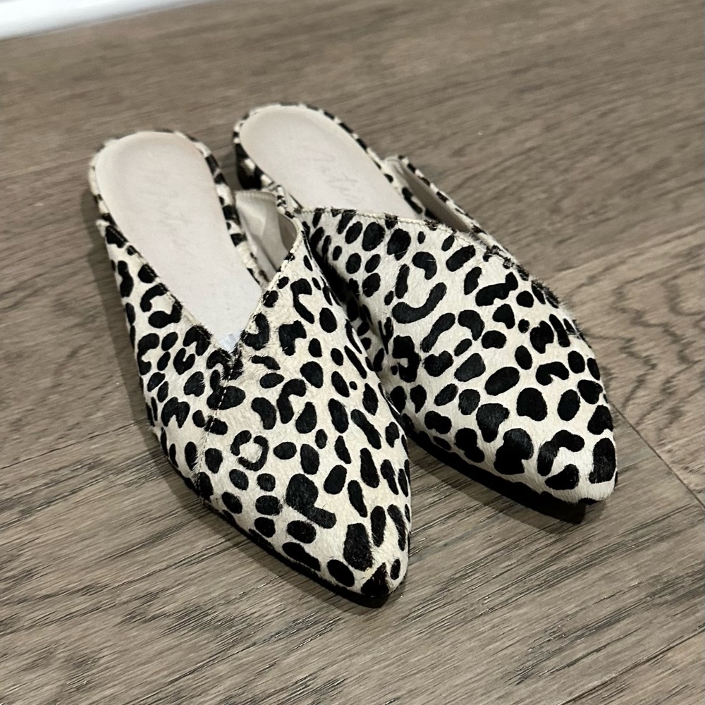 Matisse leather and cowhide mules